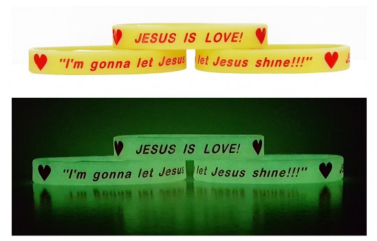 Renew Your Mind JESUS IS LOVE! Glow in the Dark Silicone Wristbands
